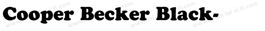 Cooper Becker Black字体转换